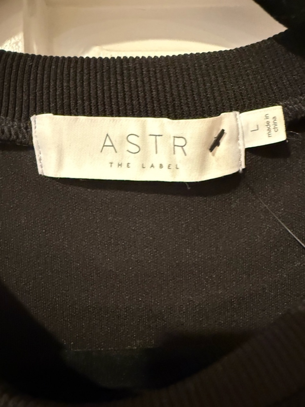 ASTR Black Ribbed cinch waist top - Picture 3 of 5